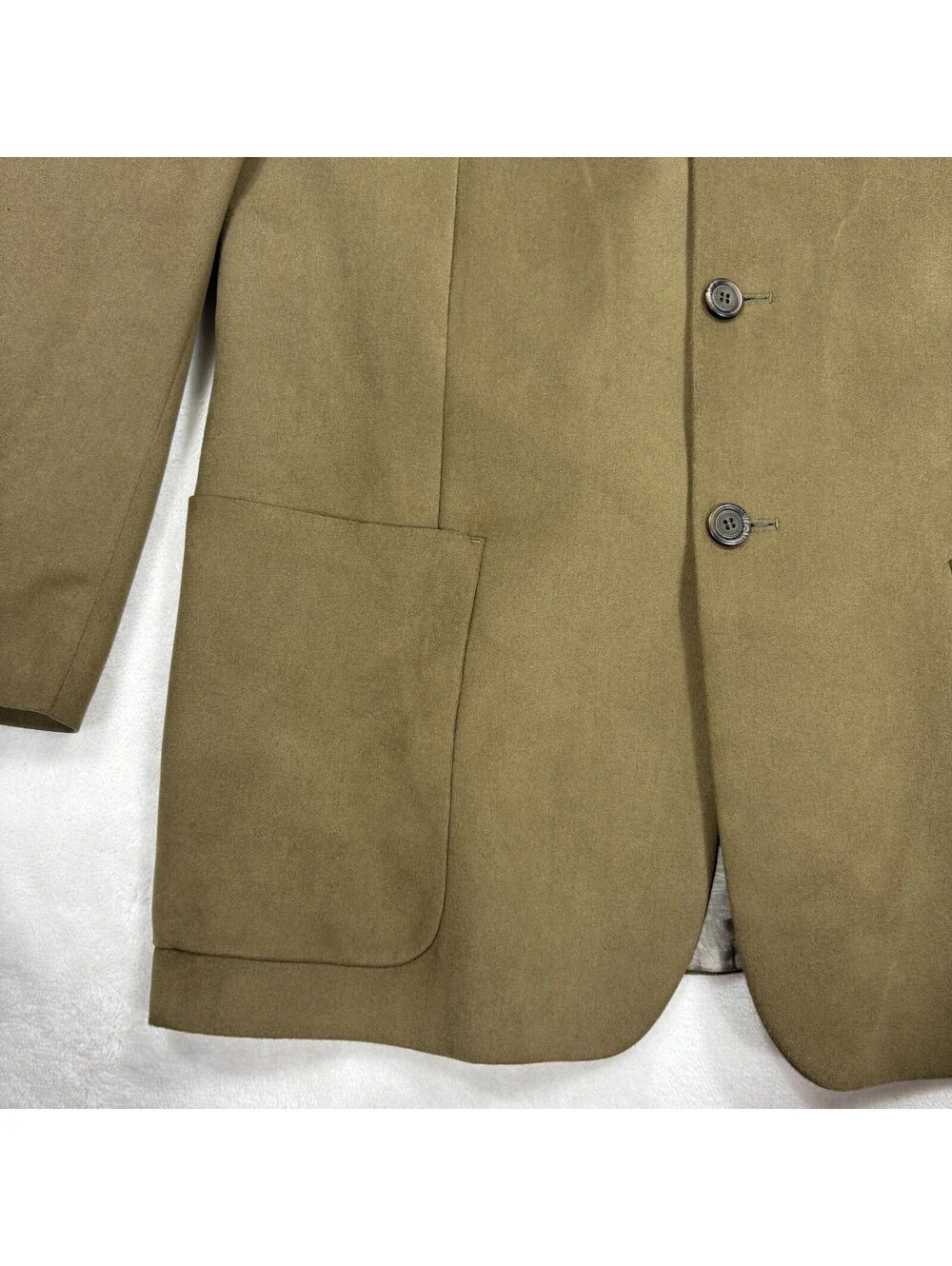 Gianfranco Ruffini Mens 43R Olive Faux Suede 4 Button Sport Coat Blazer